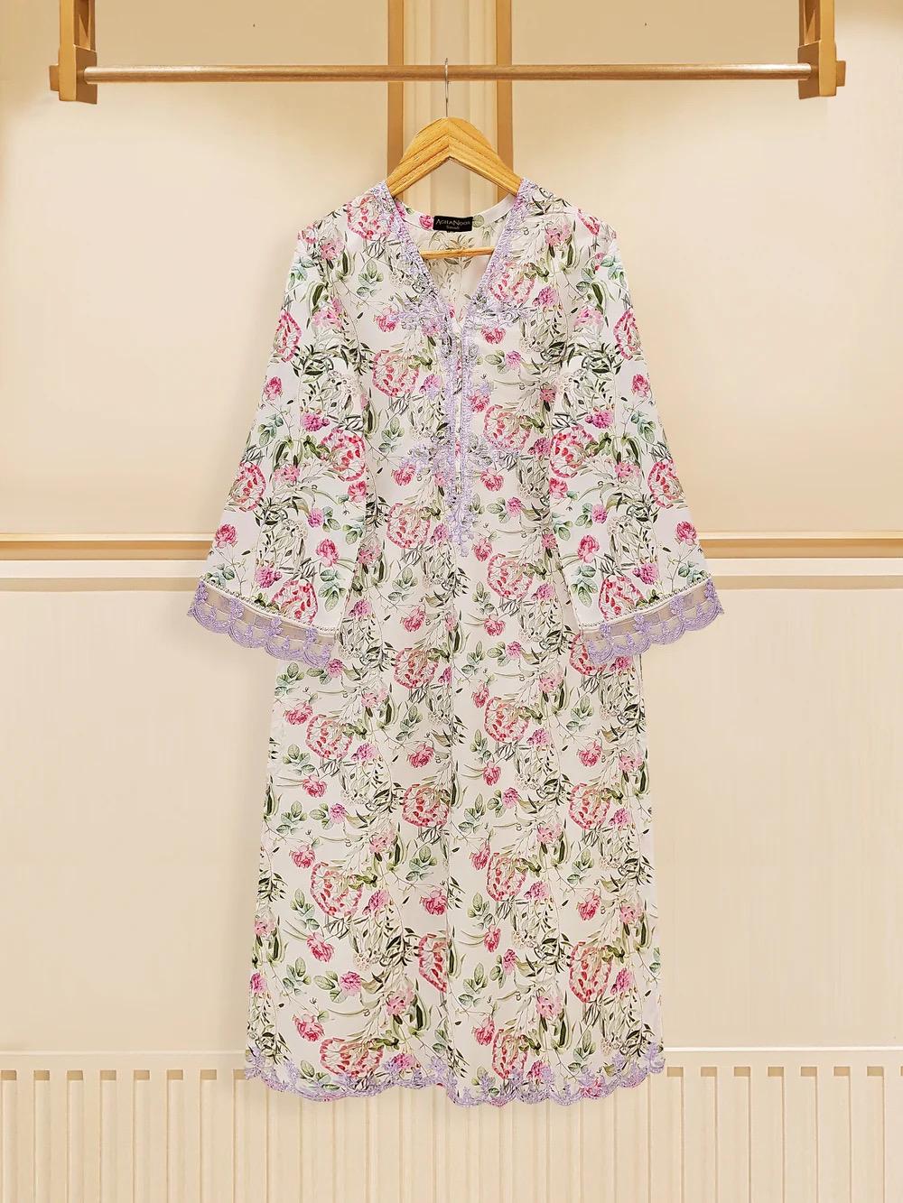 Agha Noor Original 2 Piece Cotton Embroidered Shirt & Pant Pakistani Indian Bangladeshi Designer Ready To Wear