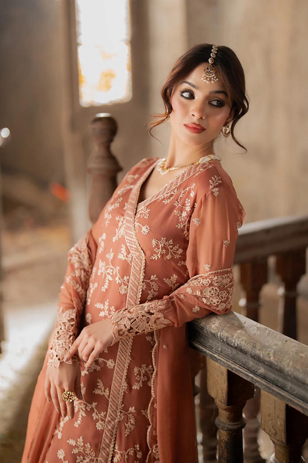 Azure Ensembles Collection 2025 Chiffon Embroidered Dress