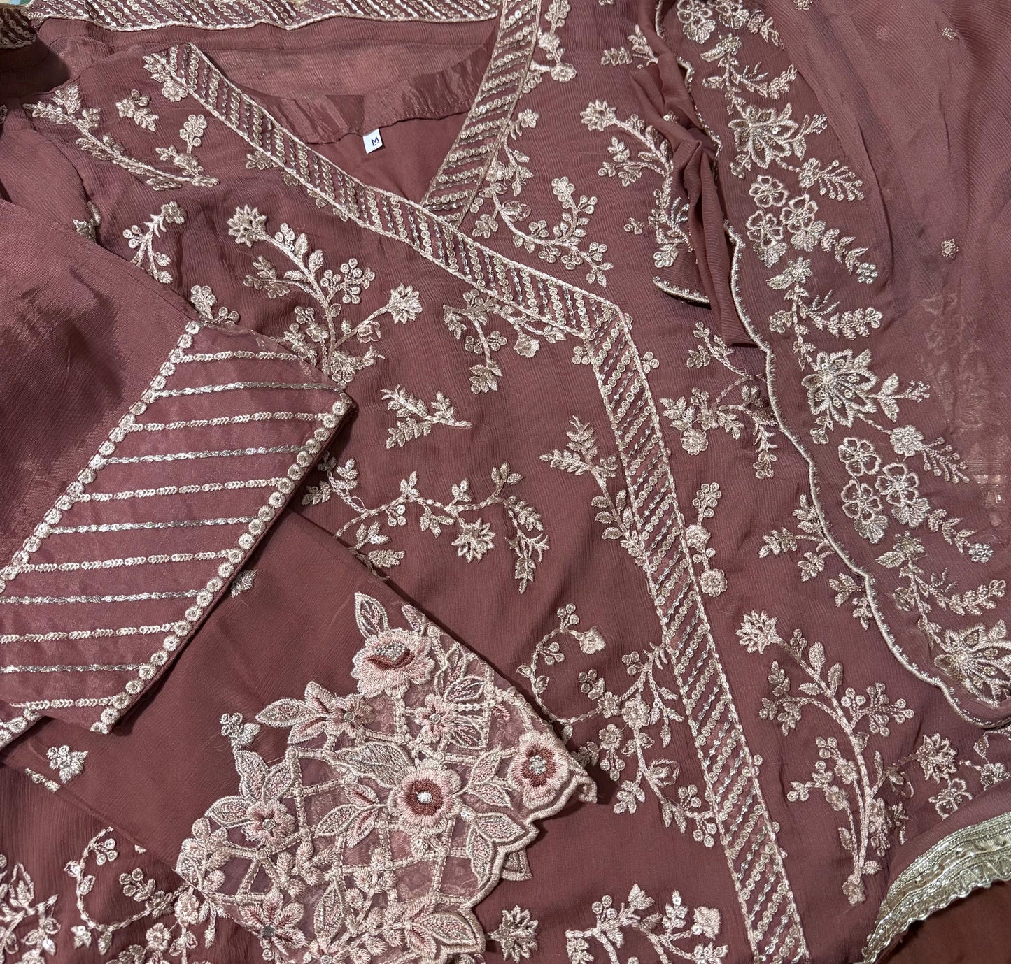 Azure Ensembles Collection 2025 Chiffon Embroidered Dress