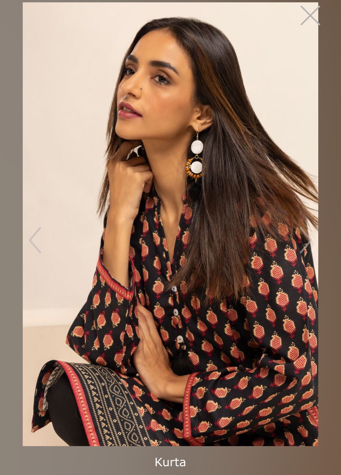 Khaadi Brand Original Printed Soft Khaddar Kurta Shirt Pakistani Indian Designer Wear