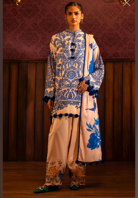 Sana Safinaz Muzlin Collection Wear 3 Piece Linen Dress
