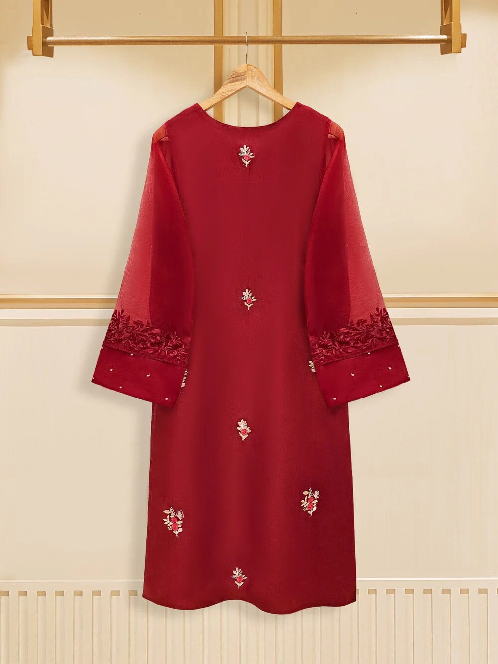 Agha Noor 3 Piece - Organza Embroidered Suit