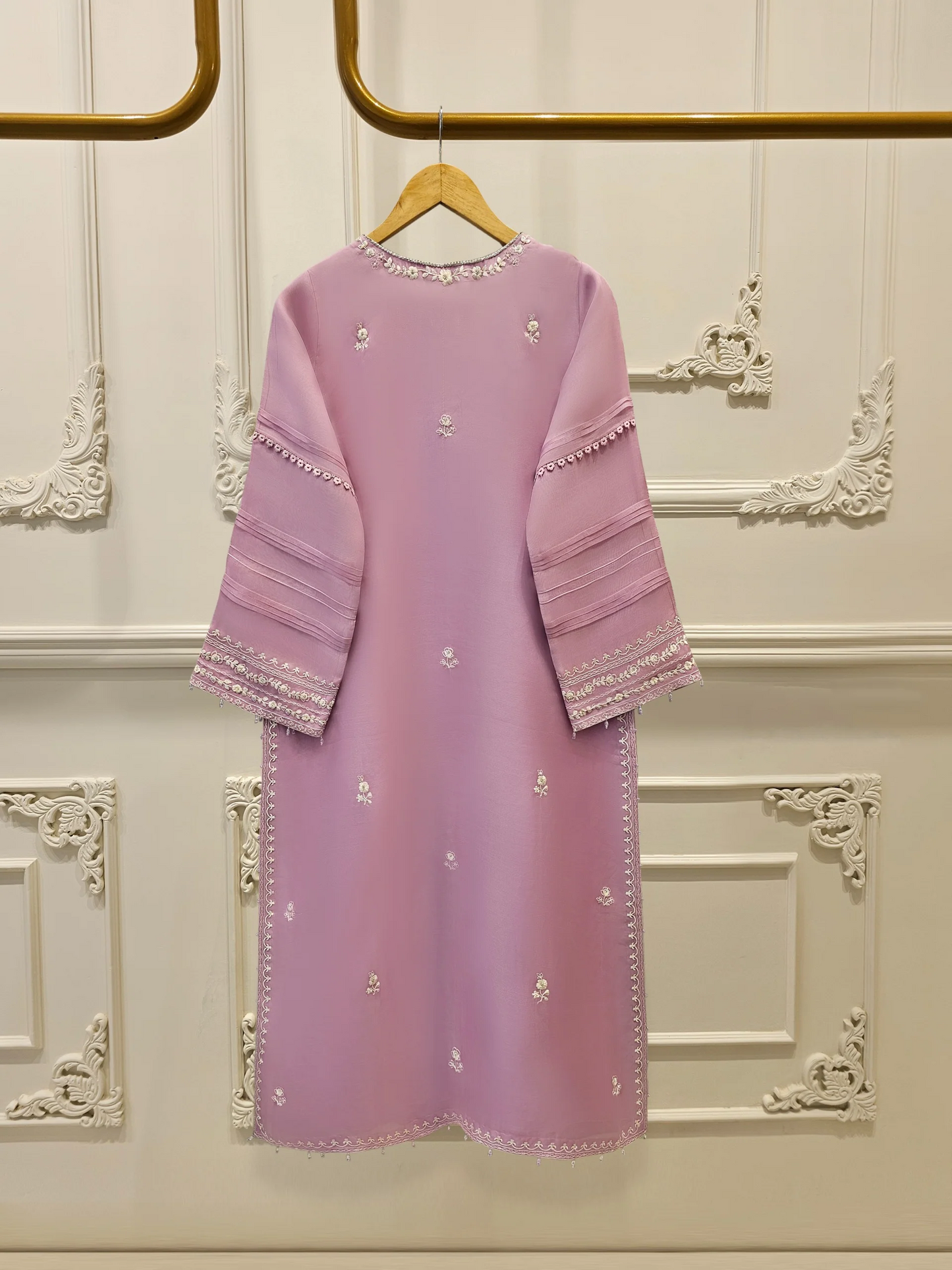 Agha Noor 3 Piece - Pure Organza Embroidered Dress S111626