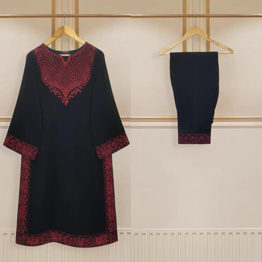 Agha Noor Original 2 Piece Velvet Embroidered Shirt & Pant