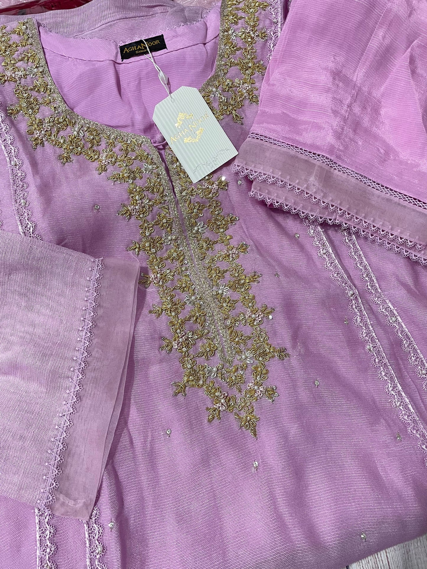 Agha Noor 2 Piece - Cotton Embroidered Suit