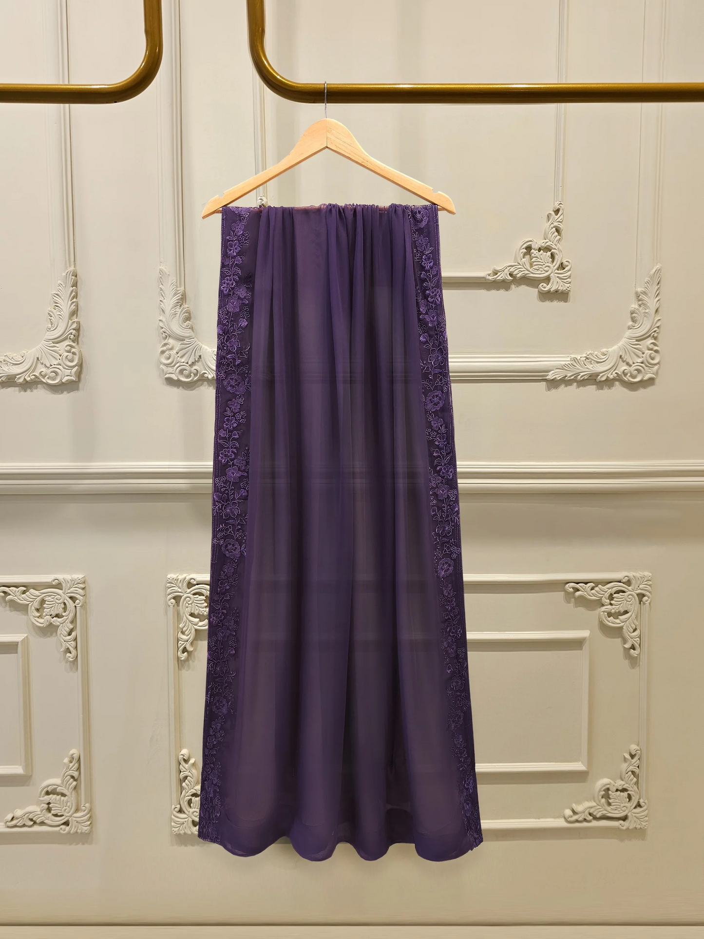 Agha Noor 3 Piece - Pure Chiffon Embroidered Dress S112525