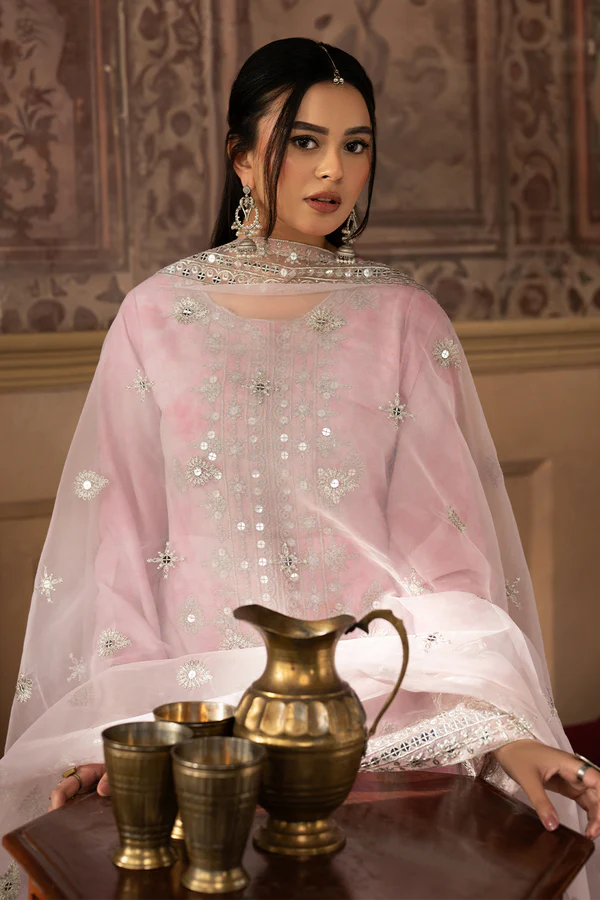 Cotton Silk Embroidered 3 Piece Dress