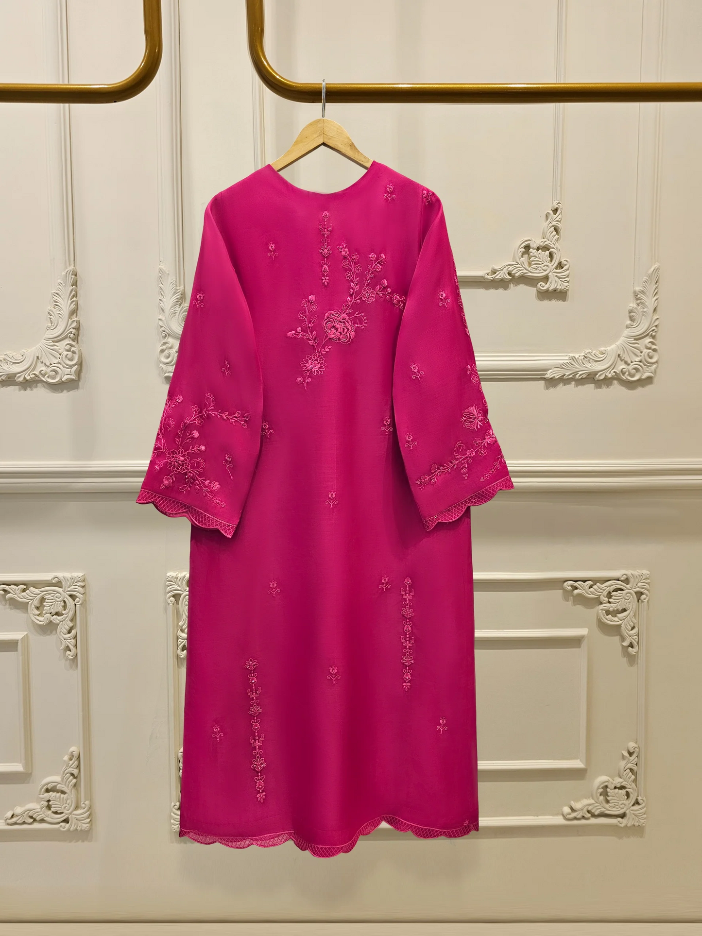 Agha Noor 3 Piece - Pure Organza Embroidered Dress S111656