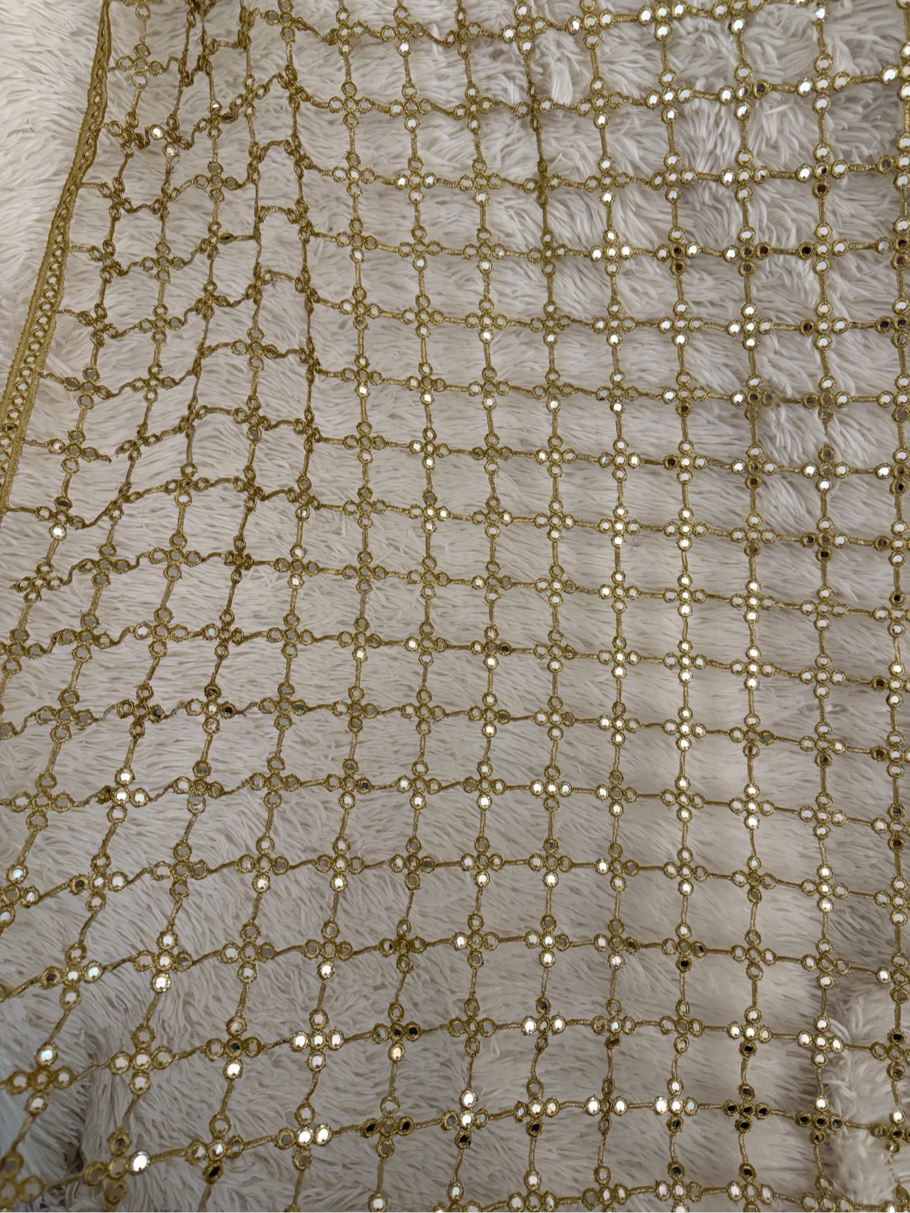 Sheesh Golden Foil Mirror Work Dupatta