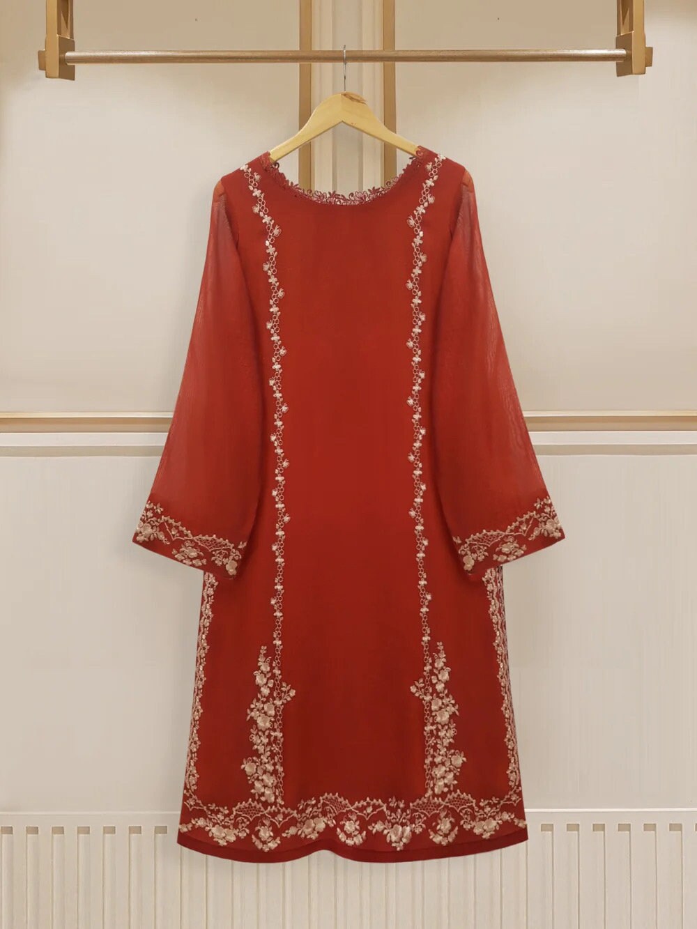 Agha Noor Original 3 Piece Pure Cotton Net Dress