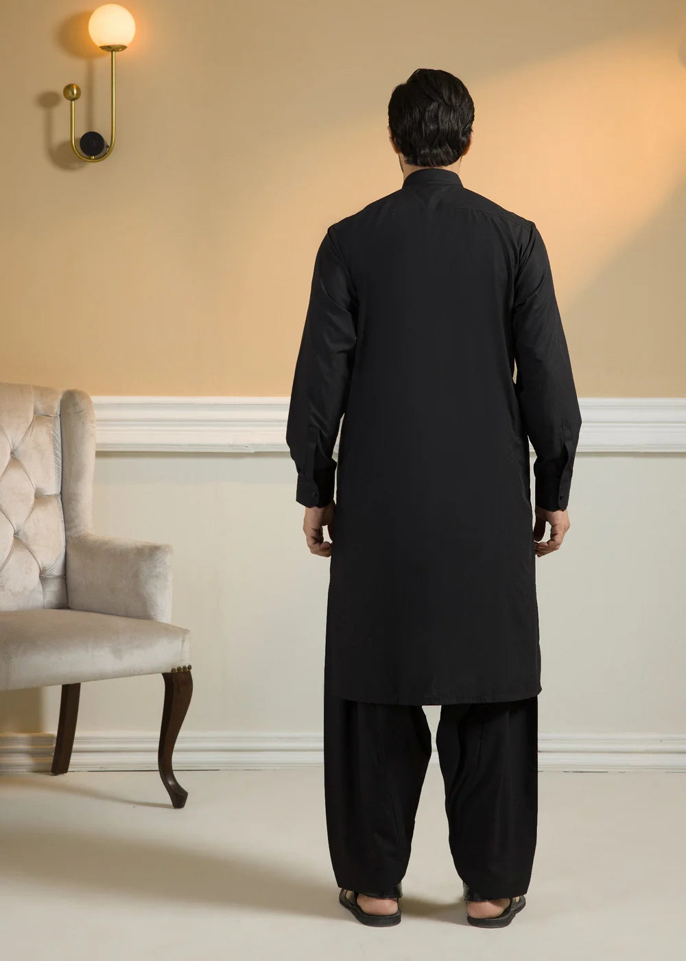 Men's Shalwar Kameez Pakistani Designer Black