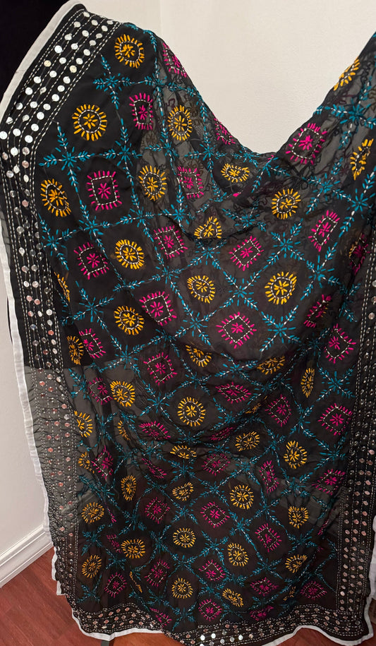 Phulkari Hand Work Embroidered Georgette