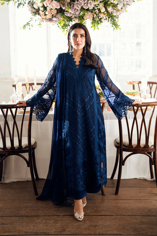 Azure Chiffon Embroidered Dress Latest Collection 2025