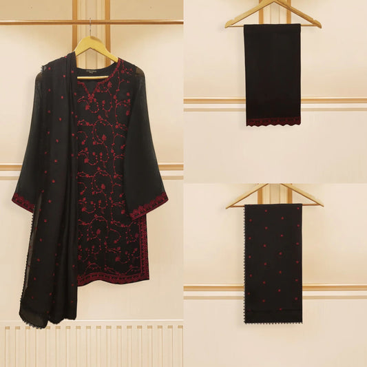 Agha Noor Pure Cotton Net Embroidered Dress