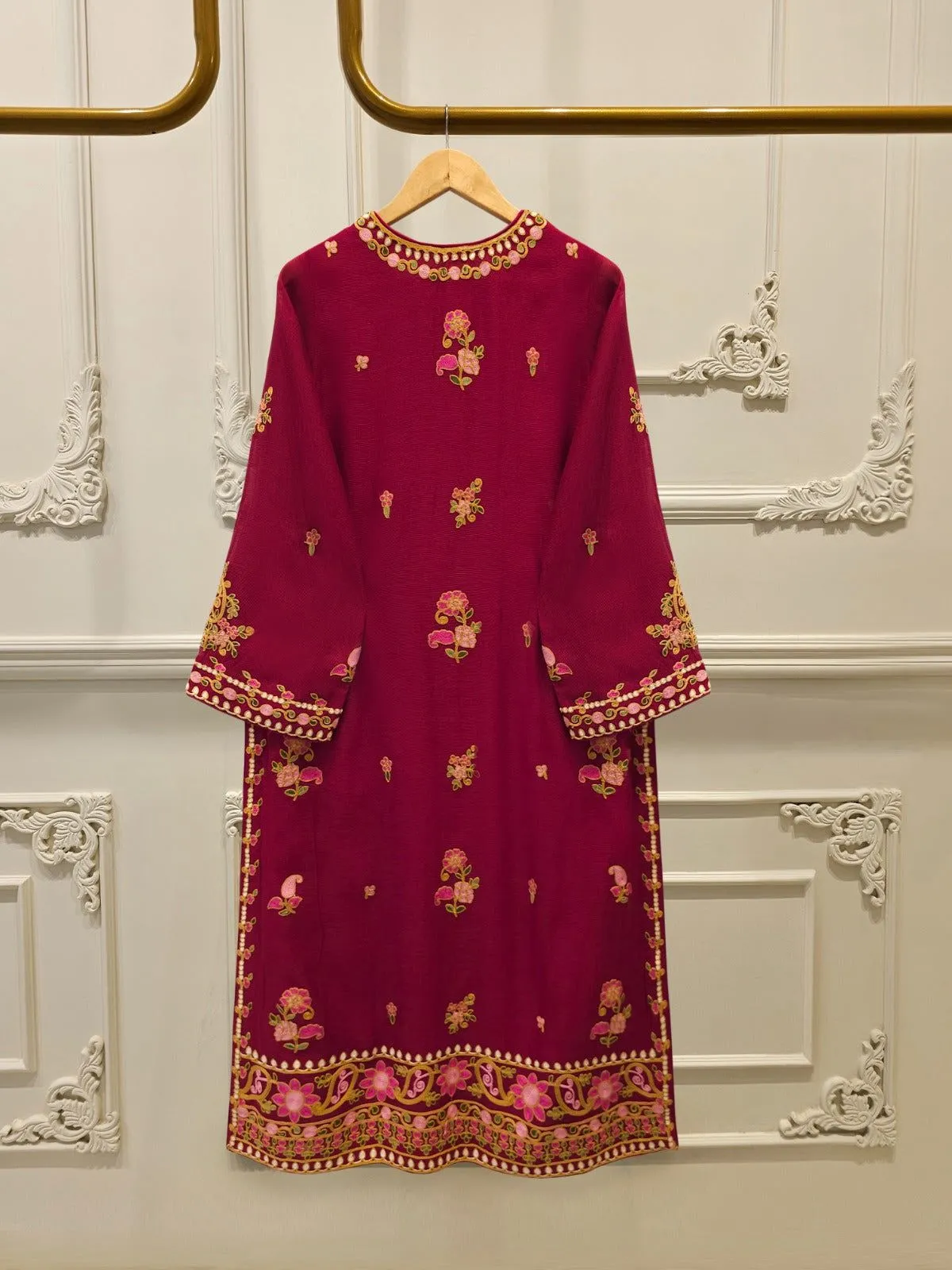 Agha Noor 3 Piece - Pure Embroidered Cotton Net Suit S113282