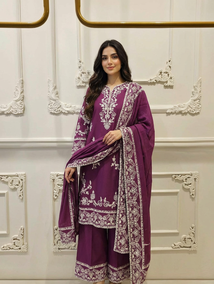 Agha Noor Original 3 Piece -Lawn Embroidered Suit S111750