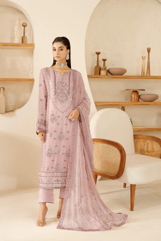 Chiffon Embroidered 3 Piece Stitched Dress Pakistani Designer Wear