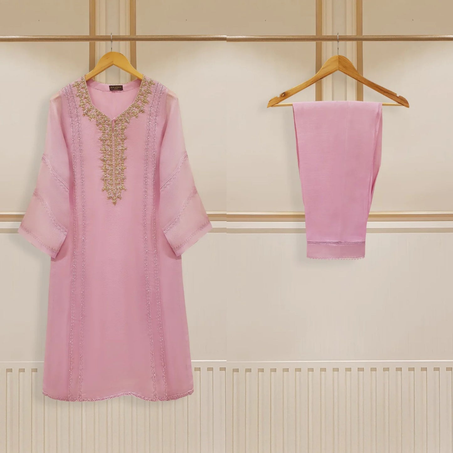 Agha Noor 2 Piece - Cotton Embroidered Suit