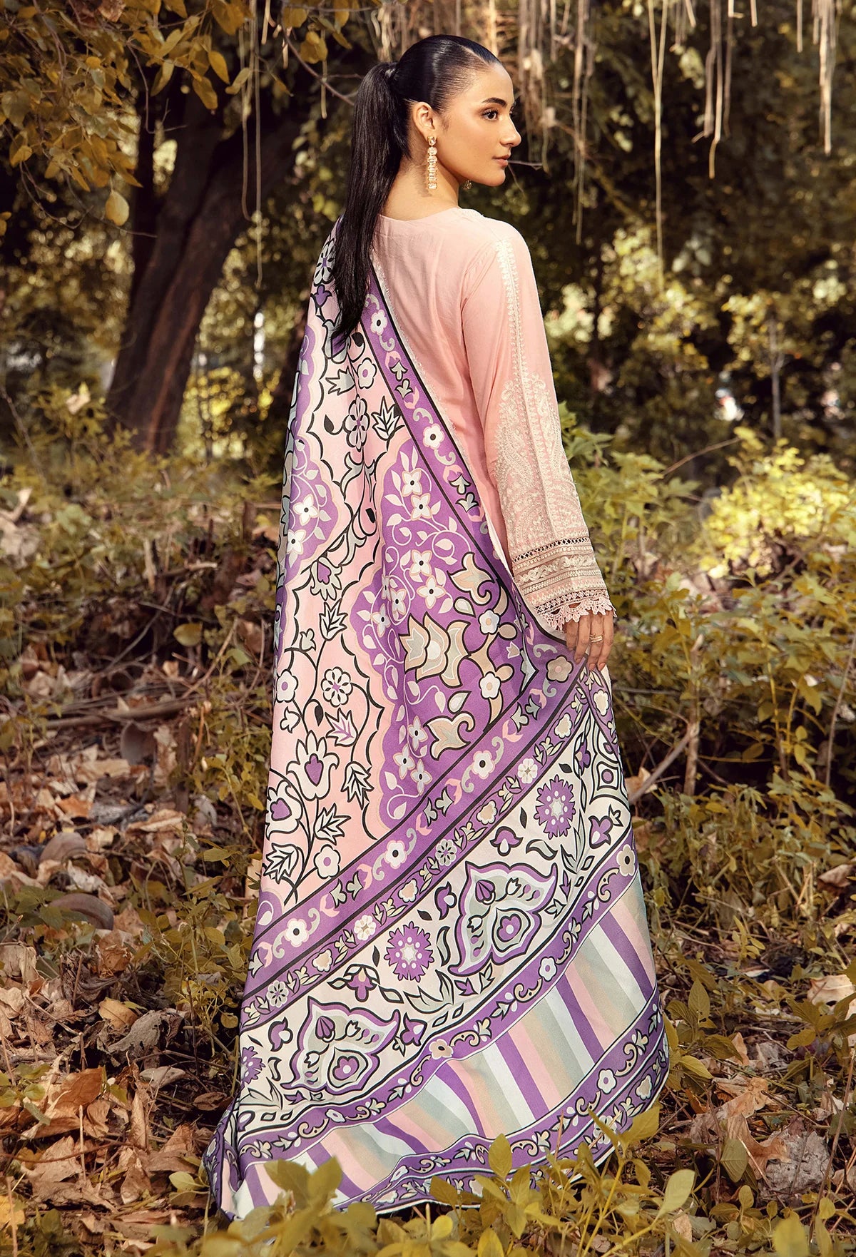 Linen Embroidered 3 Piece Dress