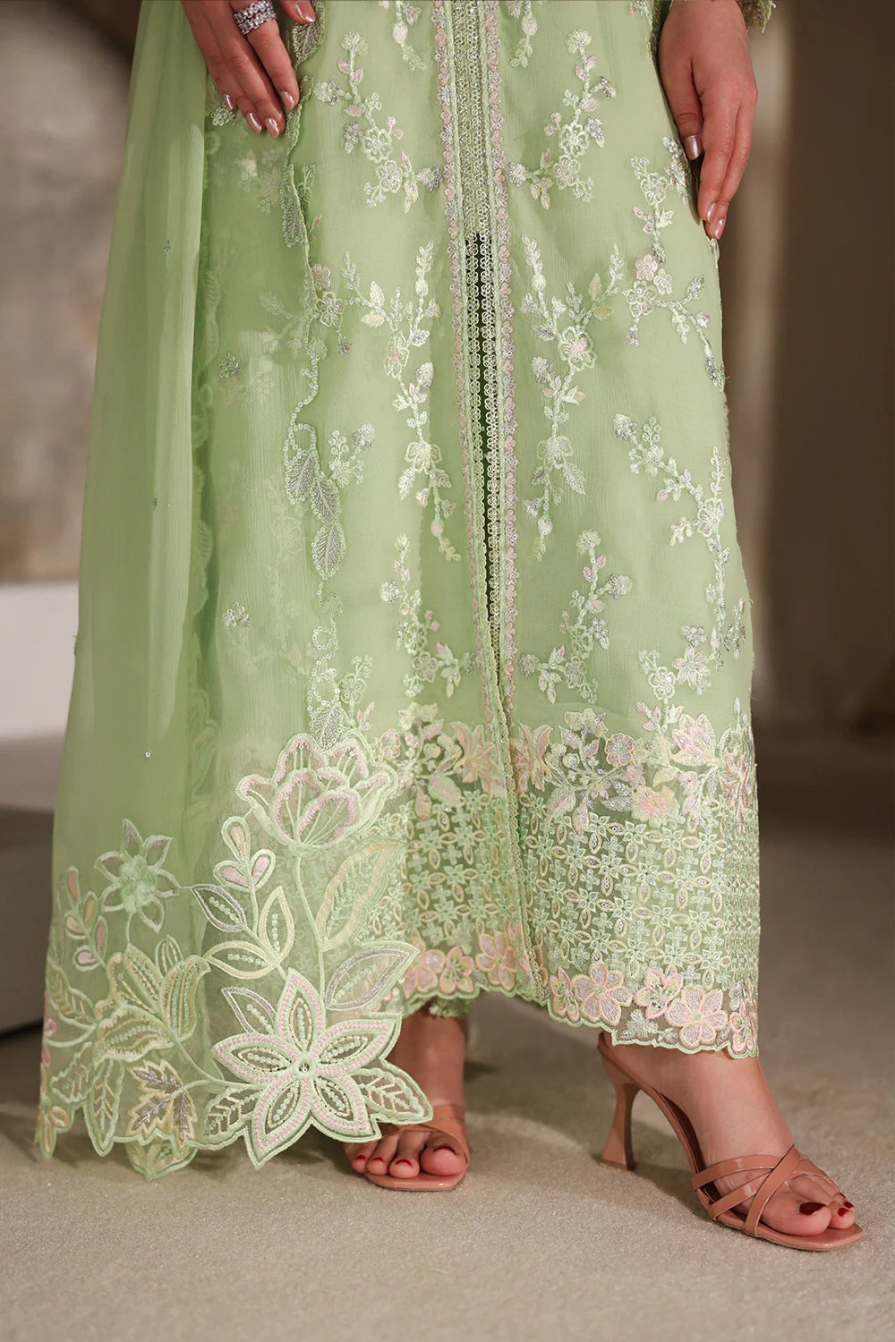 Azure Latest Collection Chiffon Embroidered Dress