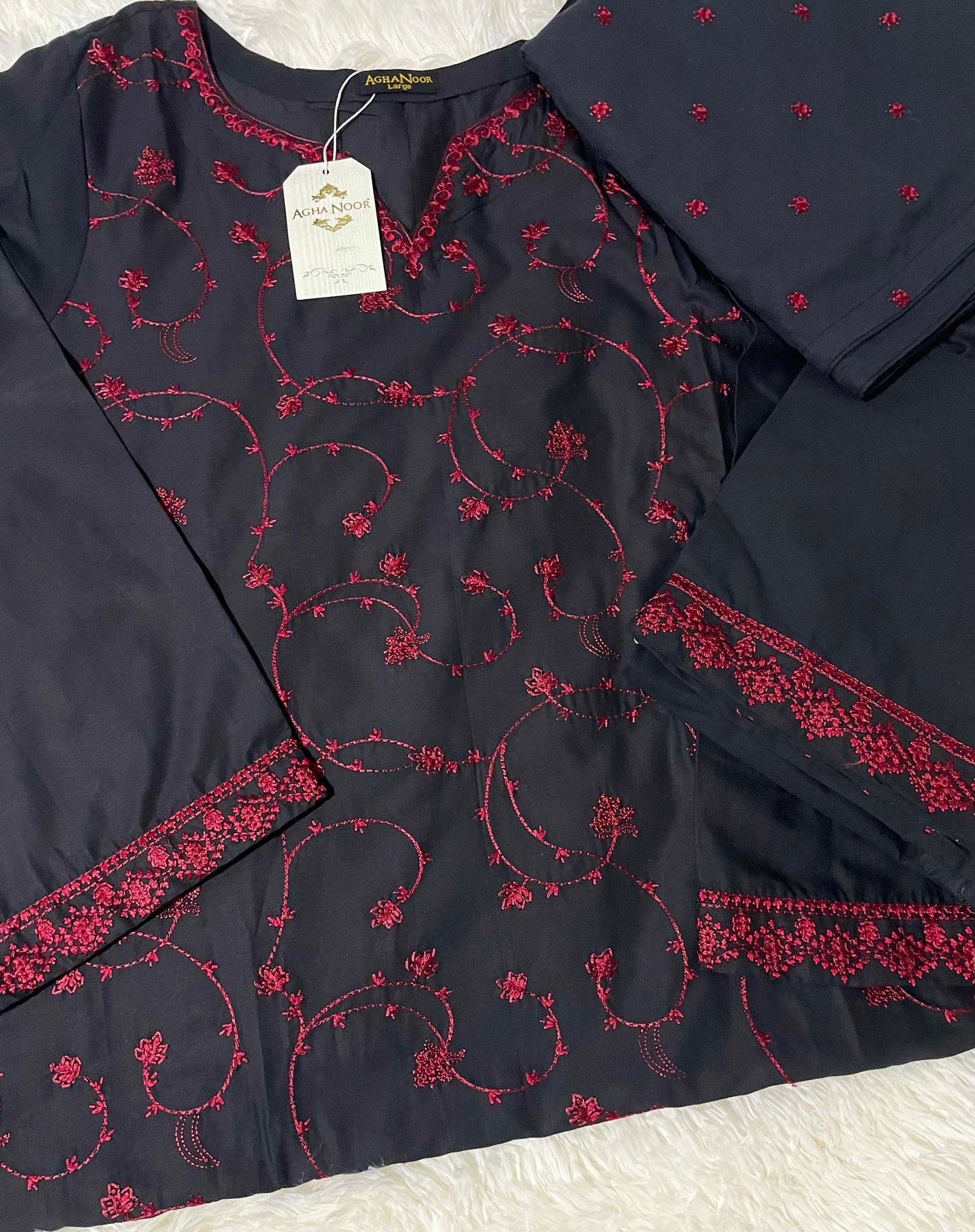 Agha Noor 3 Piece - Lawn  Embroidered Suit