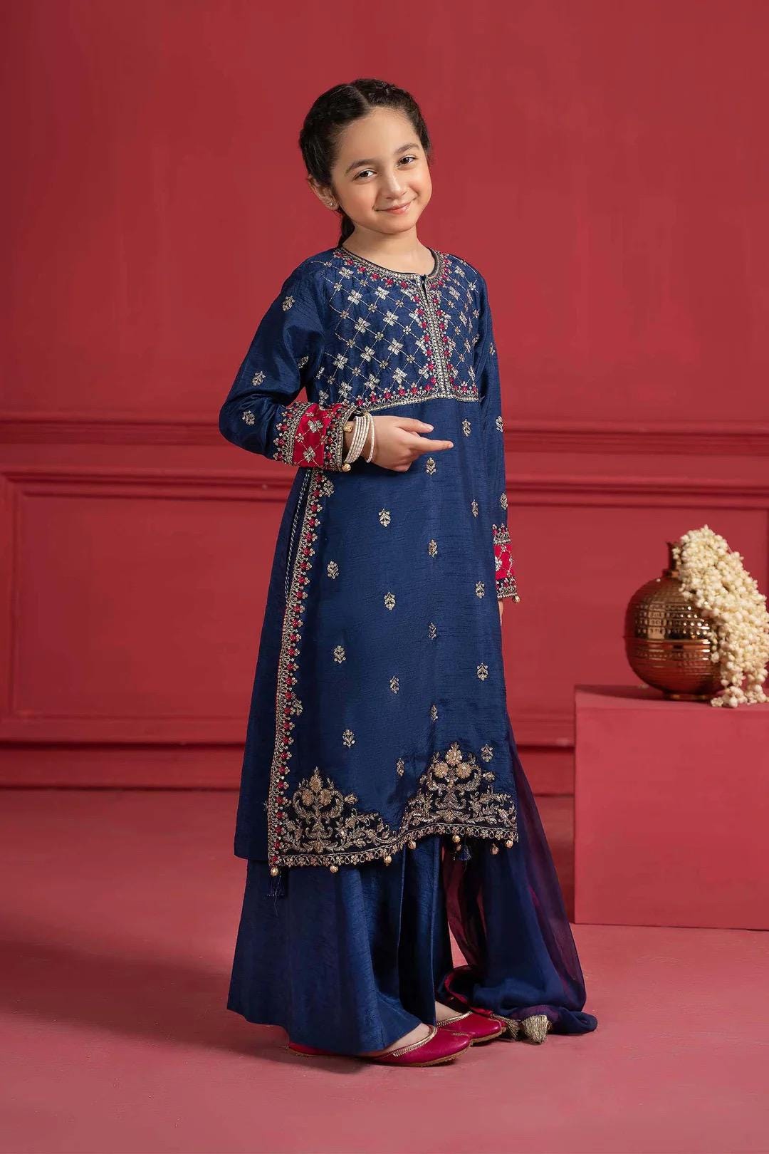 Maria B Kids Collection Embroidered Dress Ready To Wear