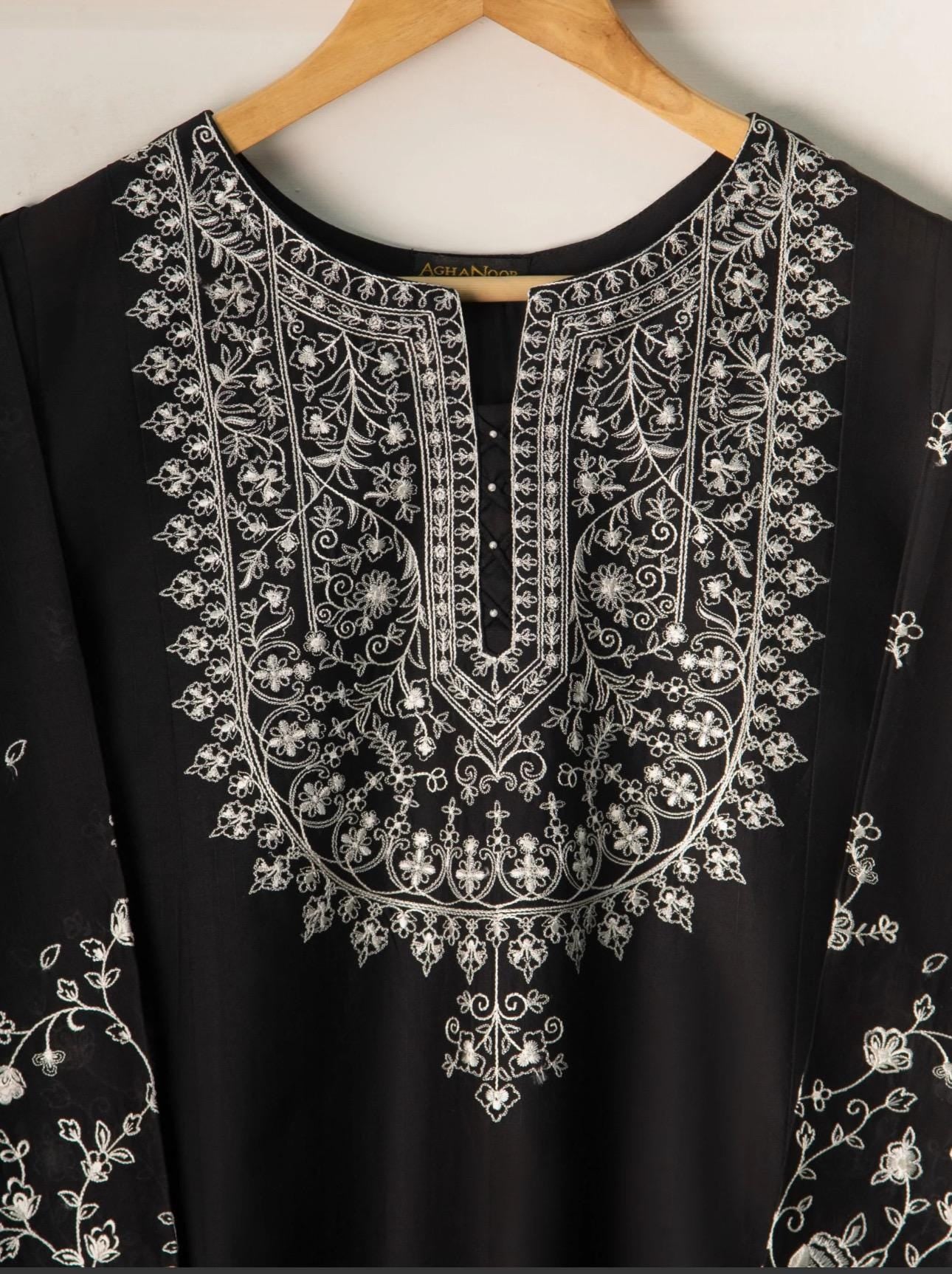 Agha Noor Original Jacquard Embroidered Shirt & Dupatta