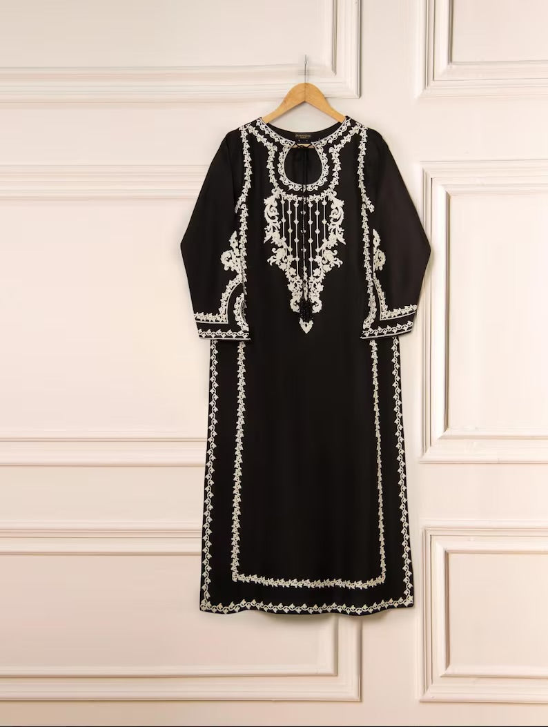Agha Noor 3 Piece - Pure Organza Embroidered Dress
