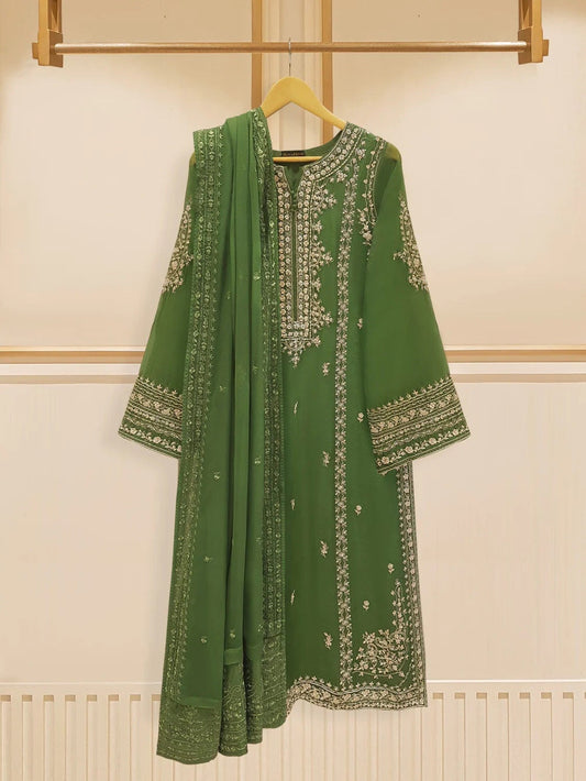 Agha Noor Dress Original Pure 3 Piece Chiffon Embroidered