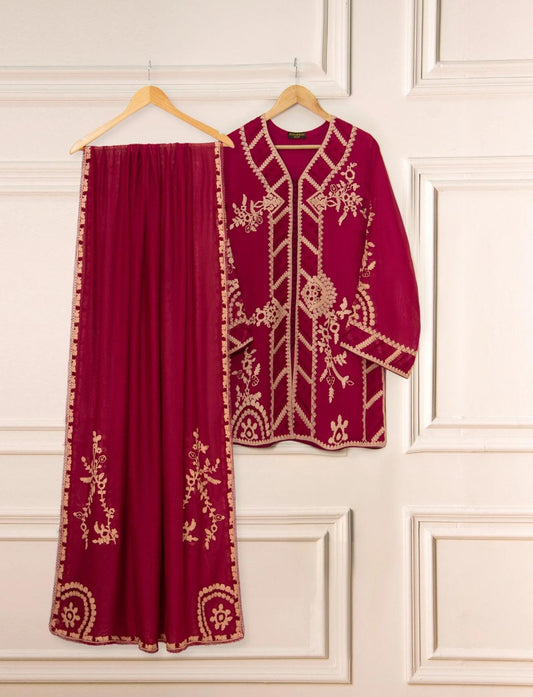 Agha Noor Dress Original 3 Piece Farshi Shalwar Cotton Net Embroidered Dress