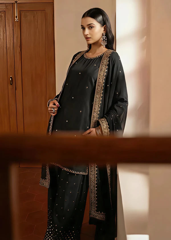 Silk Embroidered Farshi Dress