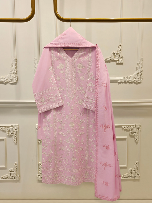 Agha Noor 3 Piece -Embroidered Khaddar Suit S112509