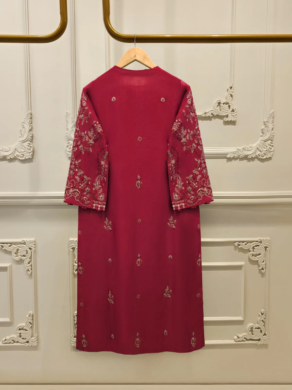 Agha Noor 3 Piece - Pure Sheesha Silk Embroidered Dress S113496