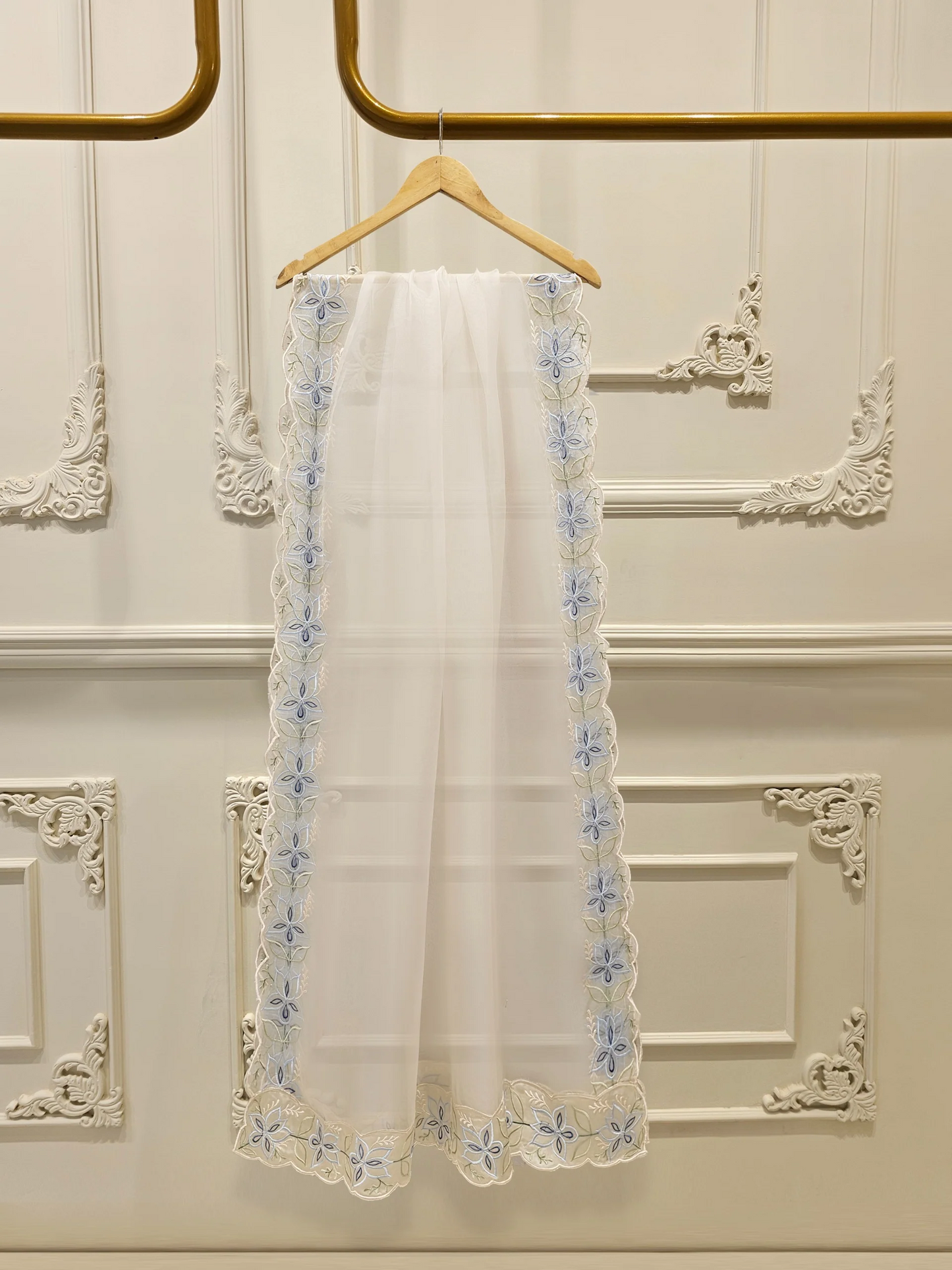 Agha Noor 3 Piece - Pure Organza Embroidered Dress