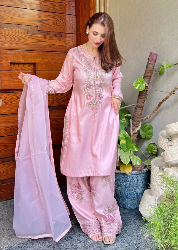 Silk Embroidered Farshi Dress