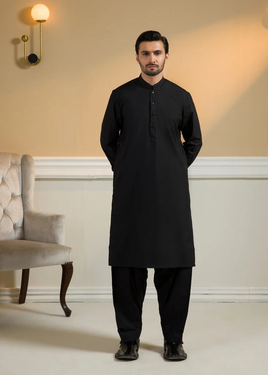 Men's Shalwar Kameez Pakistani Designer Black