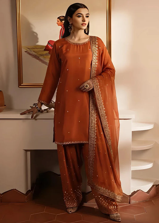 Silk Embroidered Farshi Dress
