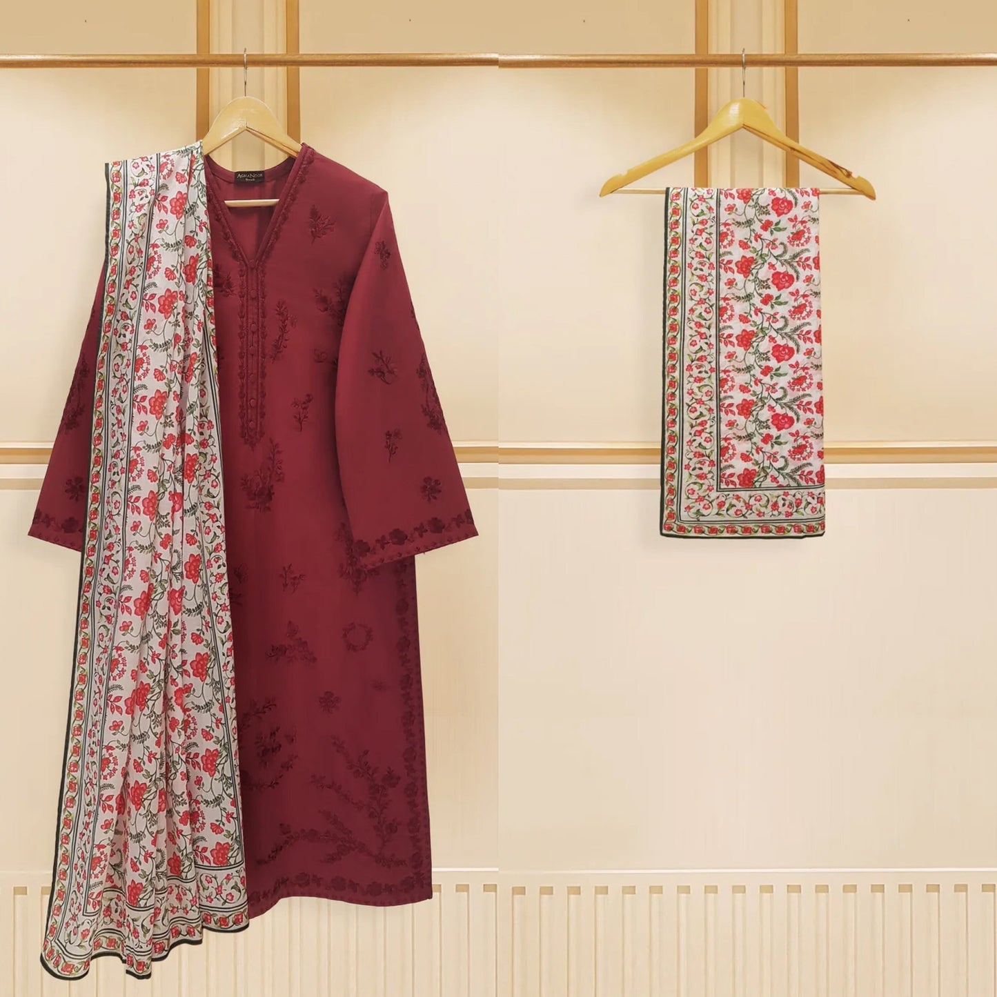 Agha Noor 2 Piece - Cotton Embroidered