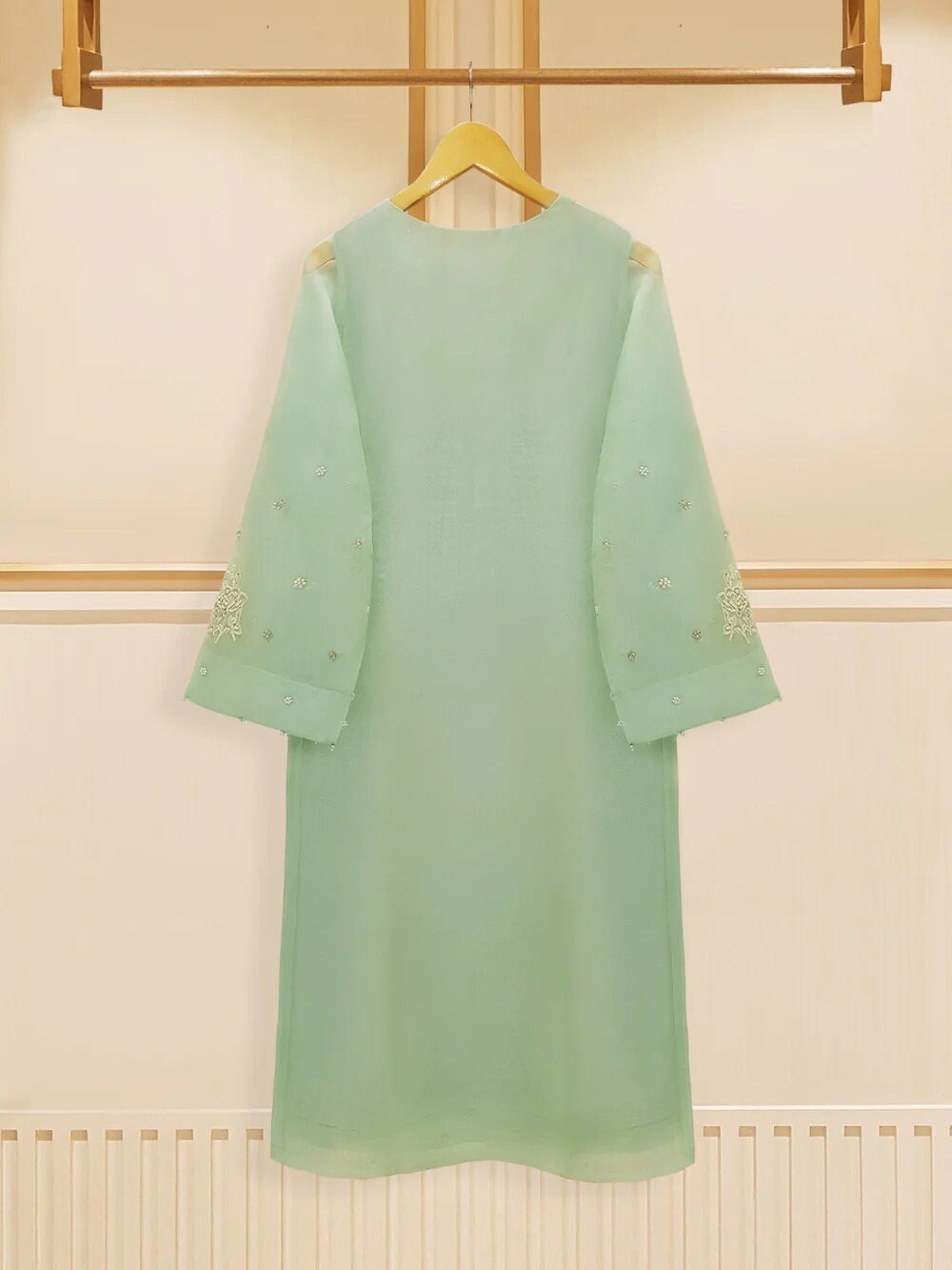 Agha Noor Original 3 Piece Organza Embroidered Dress