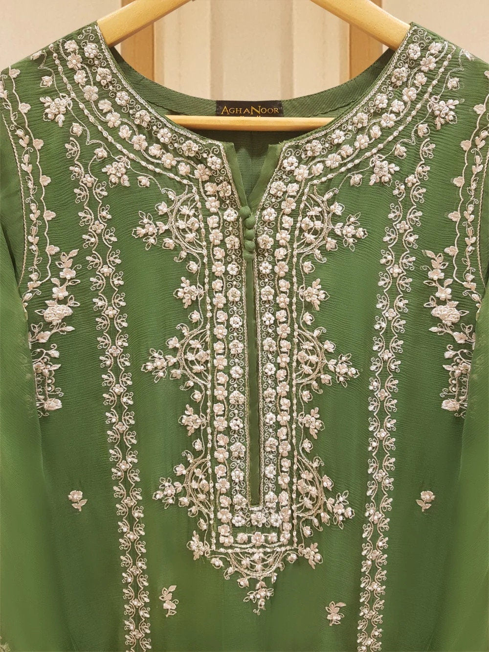 Agha Noor Dress Original Pure 3 Piece Chiffon Embroidered
