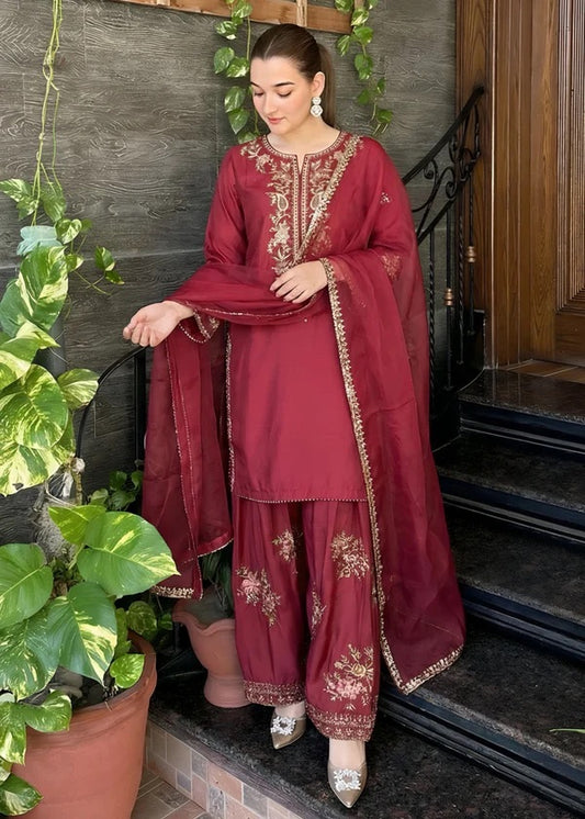 Silk Embroidered Farshi Dress