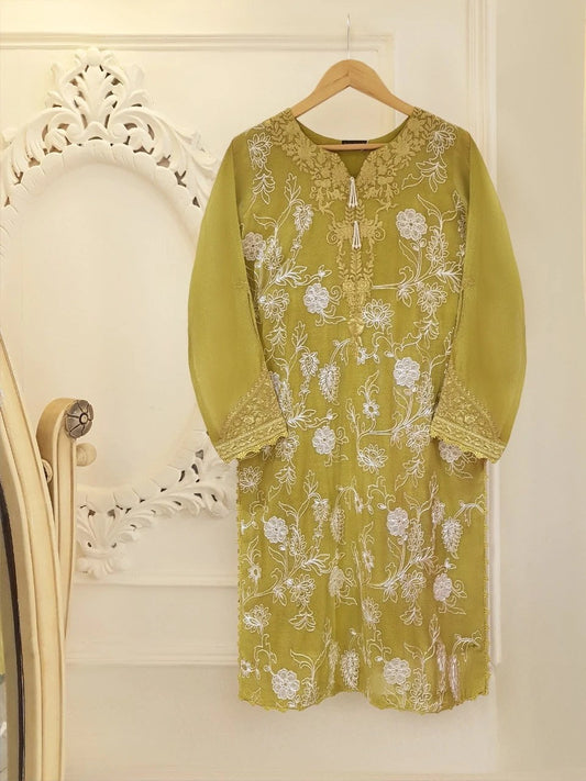 Agha Noor Cotton Net Embroidered Shirt