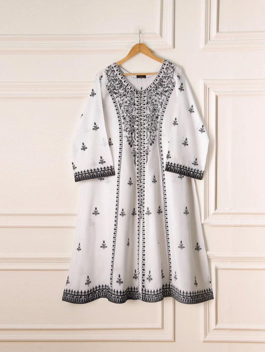 Agha Noor Original 2 Piece Khaddar Embroidered Frock Shirt & Pant