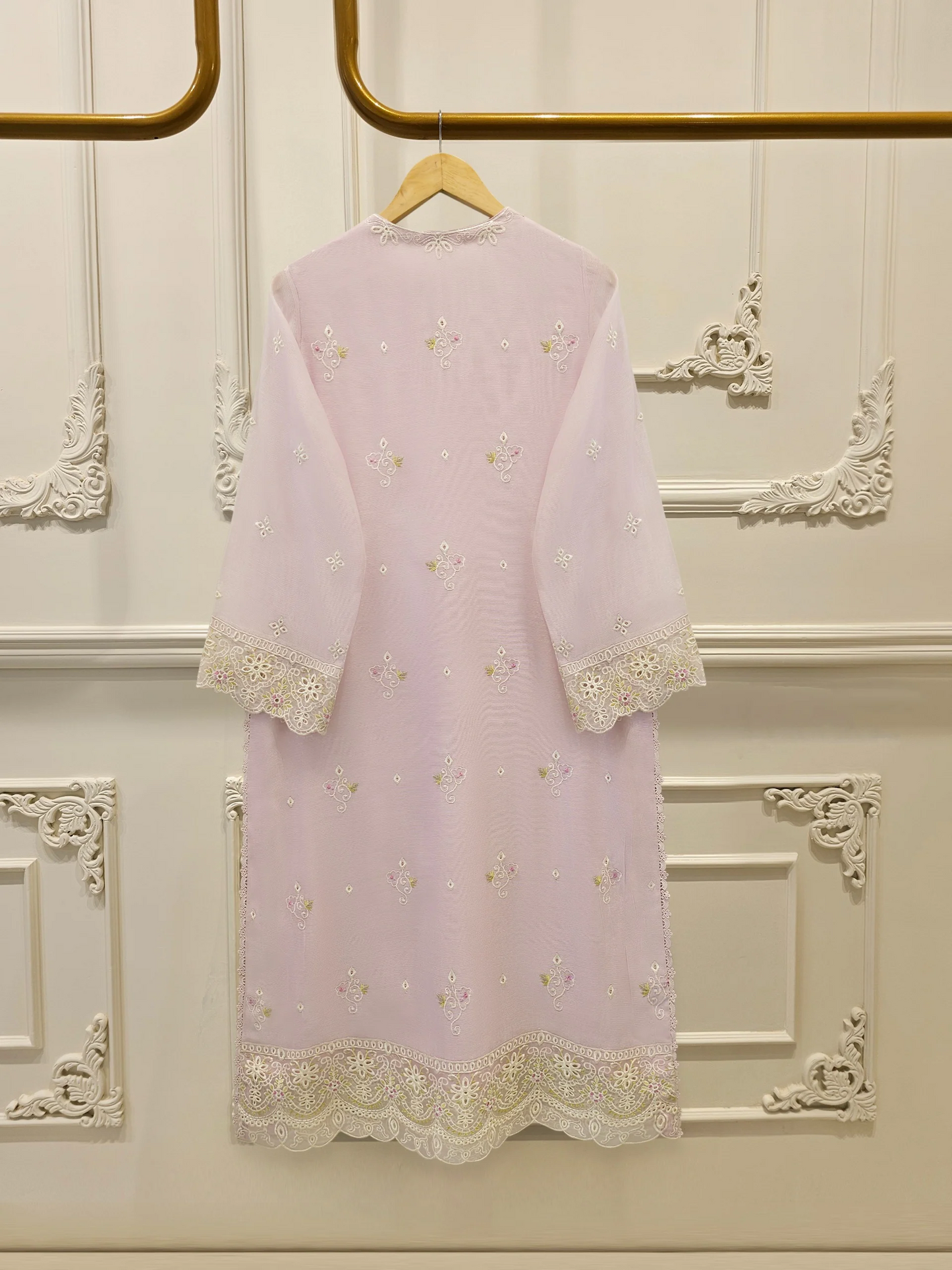 Agha Noor 3 Piece - Pure Embroidered Cotton Net Suit
