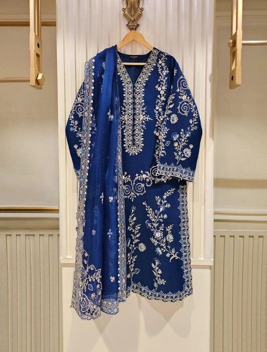 Agha Noor Organza Embroidered Dress