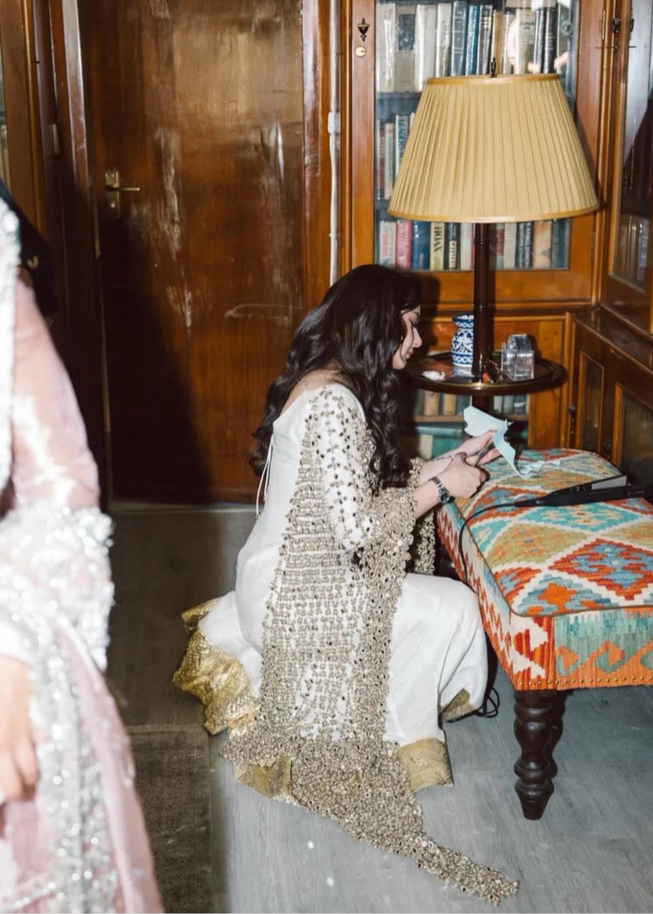 Sheesh Golden Foil Mirror Work Dupatta