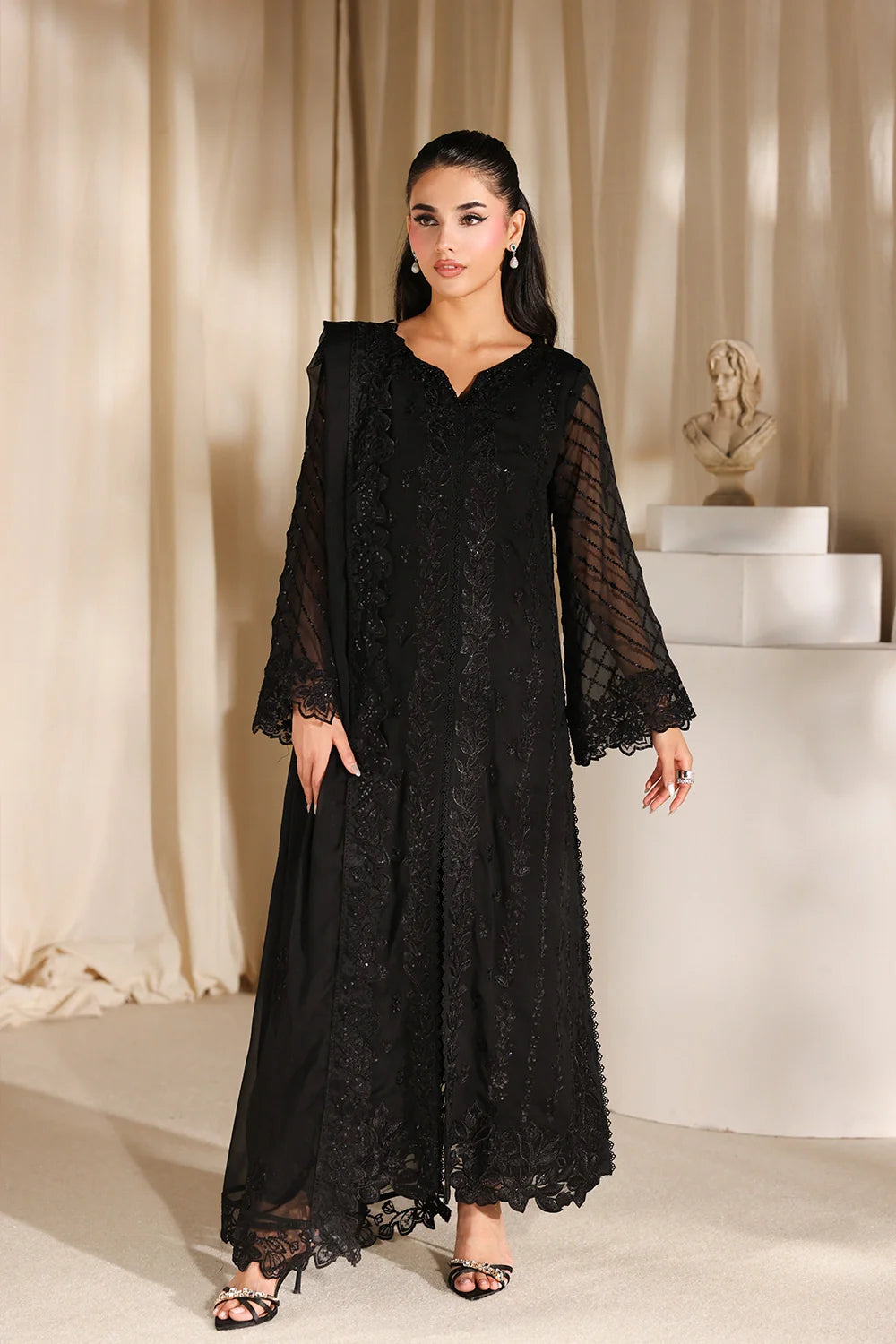 Azure Latest Collection Chiffon Embroidered Dress