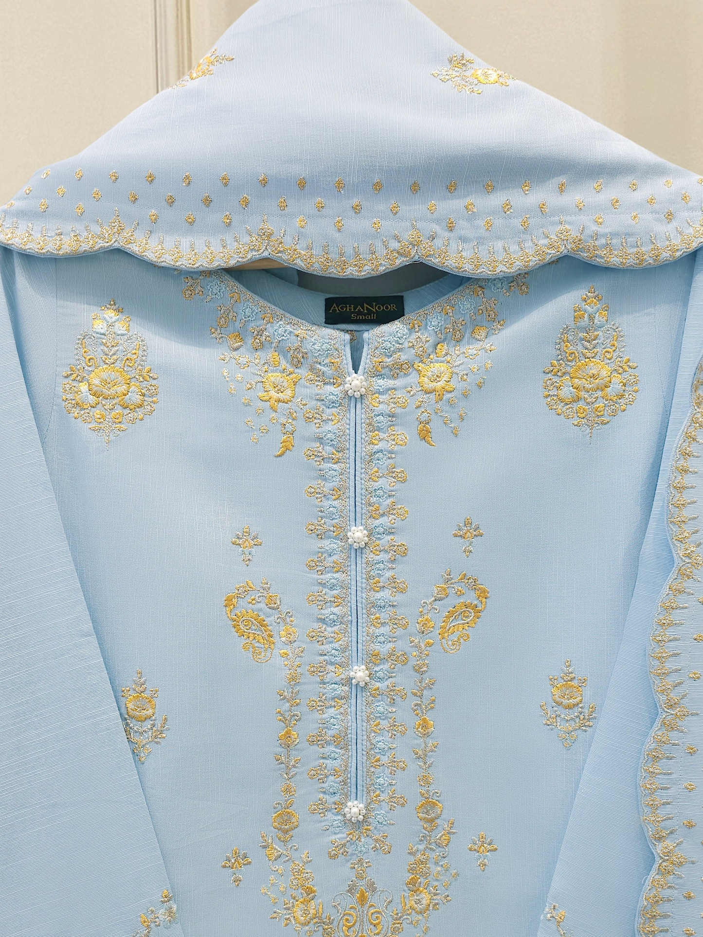 Agha Noor 3 Piece -Embroidered Khaddar Suit S112486