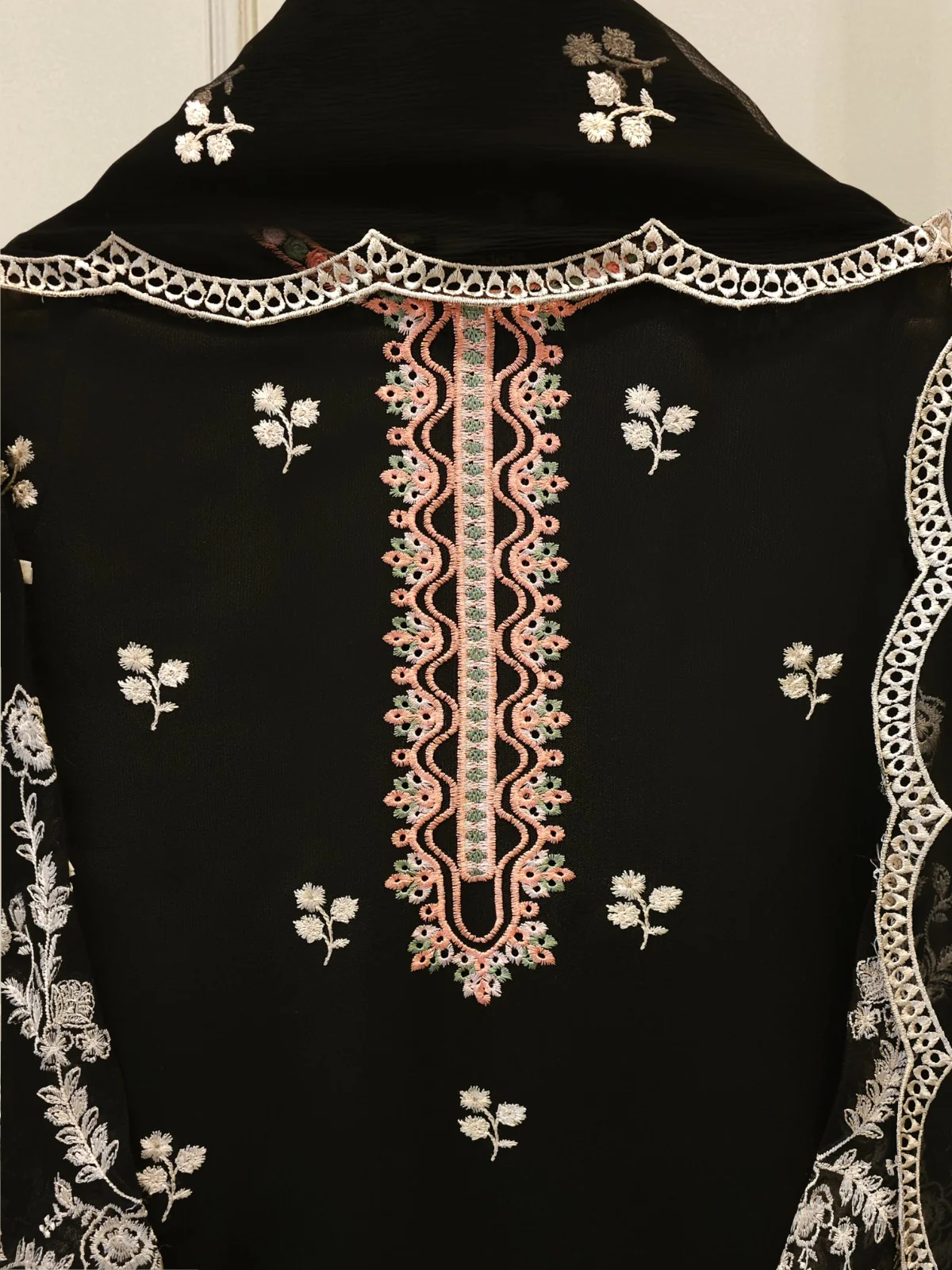 Agha Noor 3 Piece - Pure Embroidered Cotton Net Suit S113499