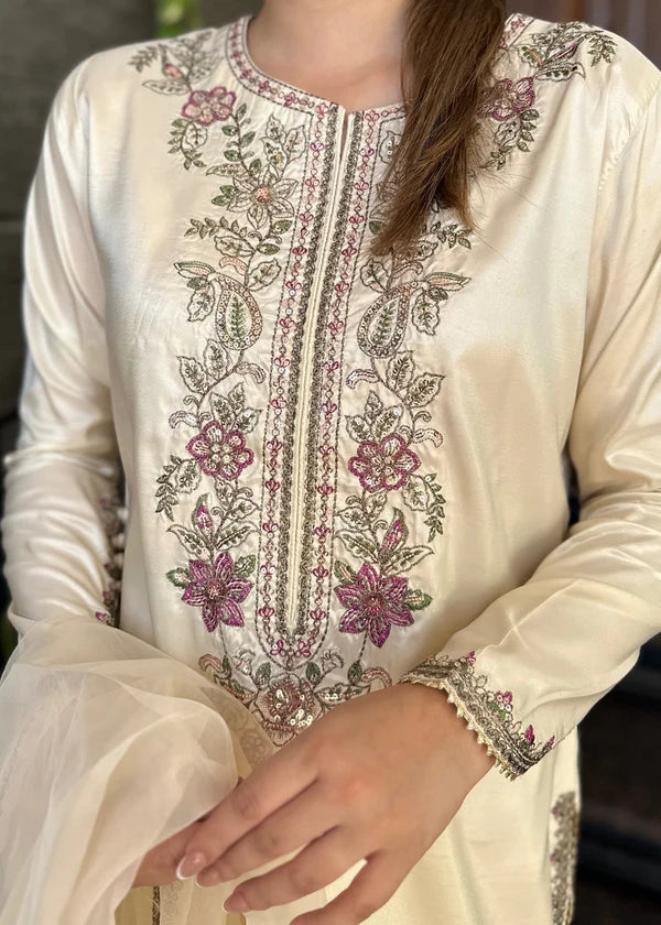 Silk Embroidered Farshi Dress